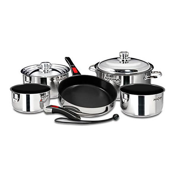 Magma 10 pc. Stainless Induction Cookware w/ Black Ceramica