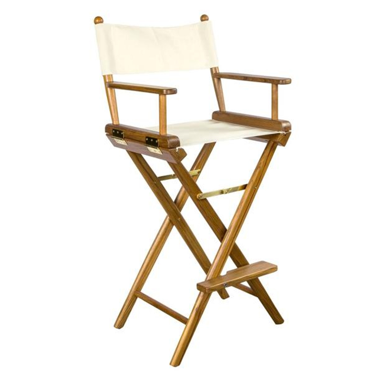 Whitecap Teak Captain's Chair w/ Natural Seat Covers