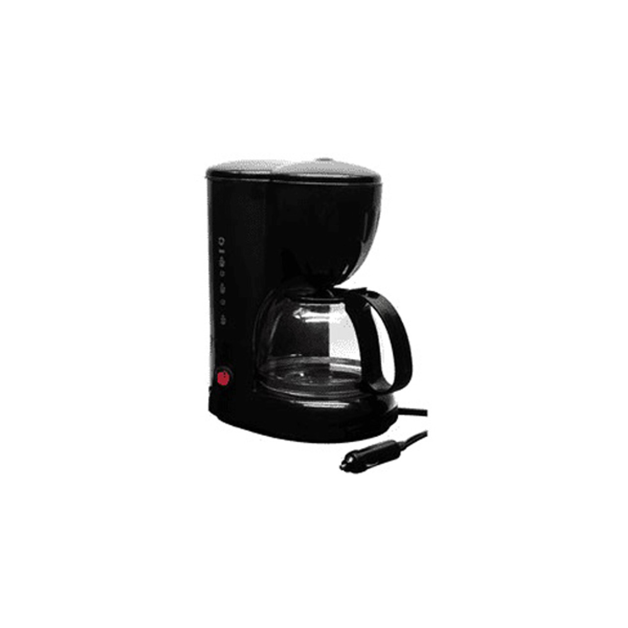 RoadPro RPSC785 12-Volt Coffee Maker with Glass Carafe Reusable Filter 20oz  Capacity, Black