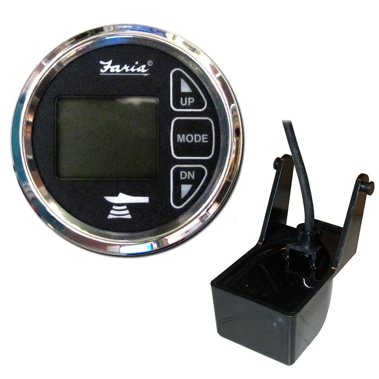 Faria 2" Dual Depth Sounder w\/Air  Water Temp Transom Mount Transducer - Chesapeake SS Black