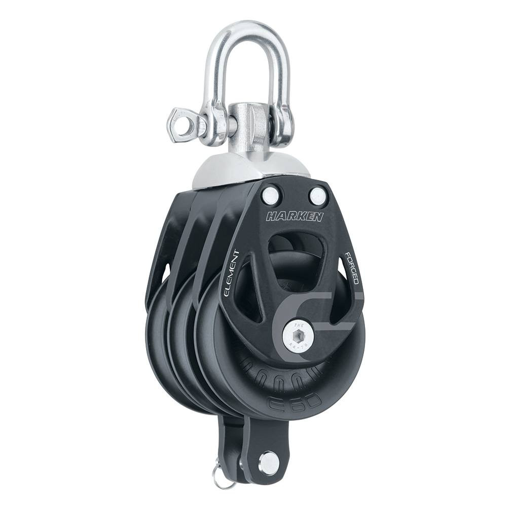 Harken 60mm Triple Aluminum Element Block w\/Swivel  Becket