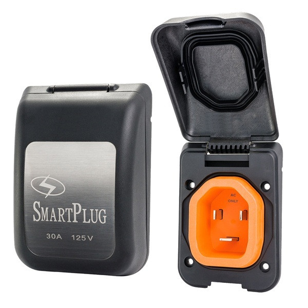 SmartPlug 30 Amp Non Metallic Black Inlet - Boat RV Side