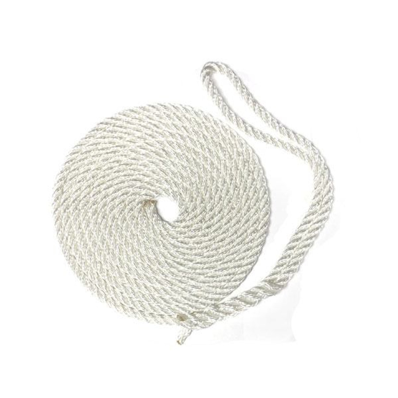 Gen3 Marine 3-Strand Twisted Nylon Dock Line - White