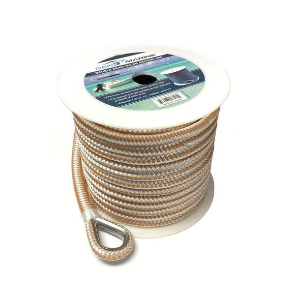 Gen3 Marine Double Braid Nylon Anchor Line - Gold/White