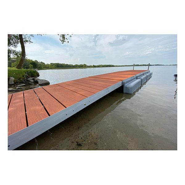 Patriot Docks Premium Floating Dock w/ Brown Aluminum Deck