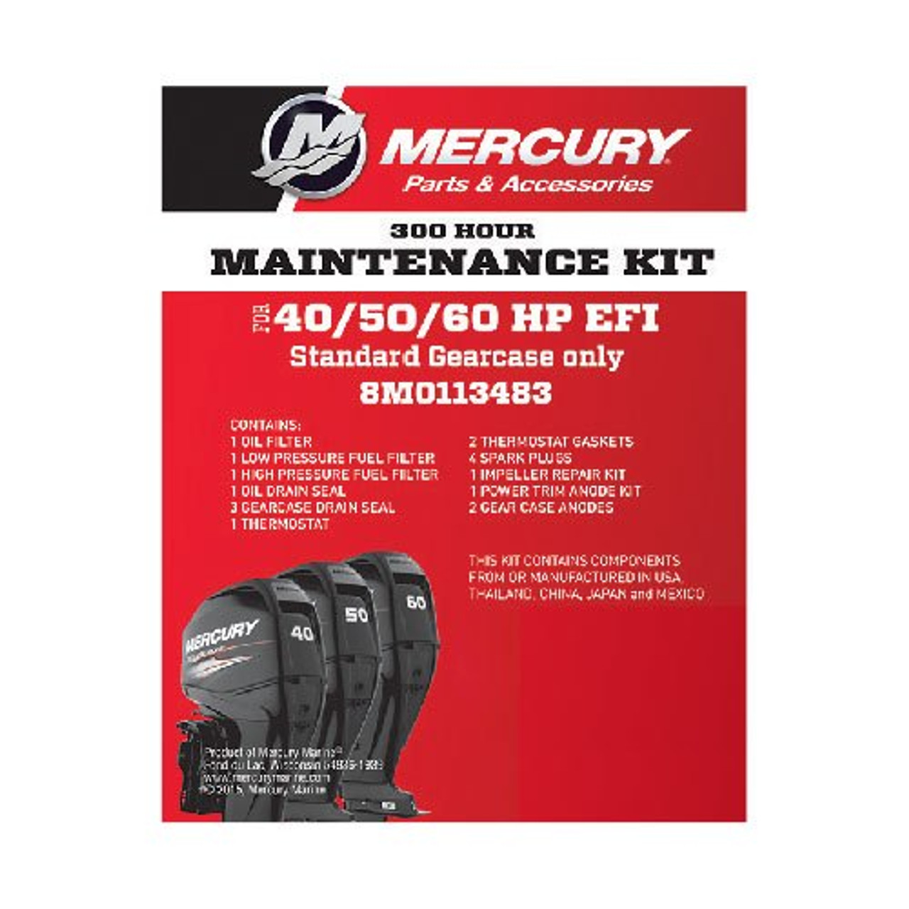 Mercury 8M0113483 300-Hour Maintenance Kit - 40/50/60 HP EFI