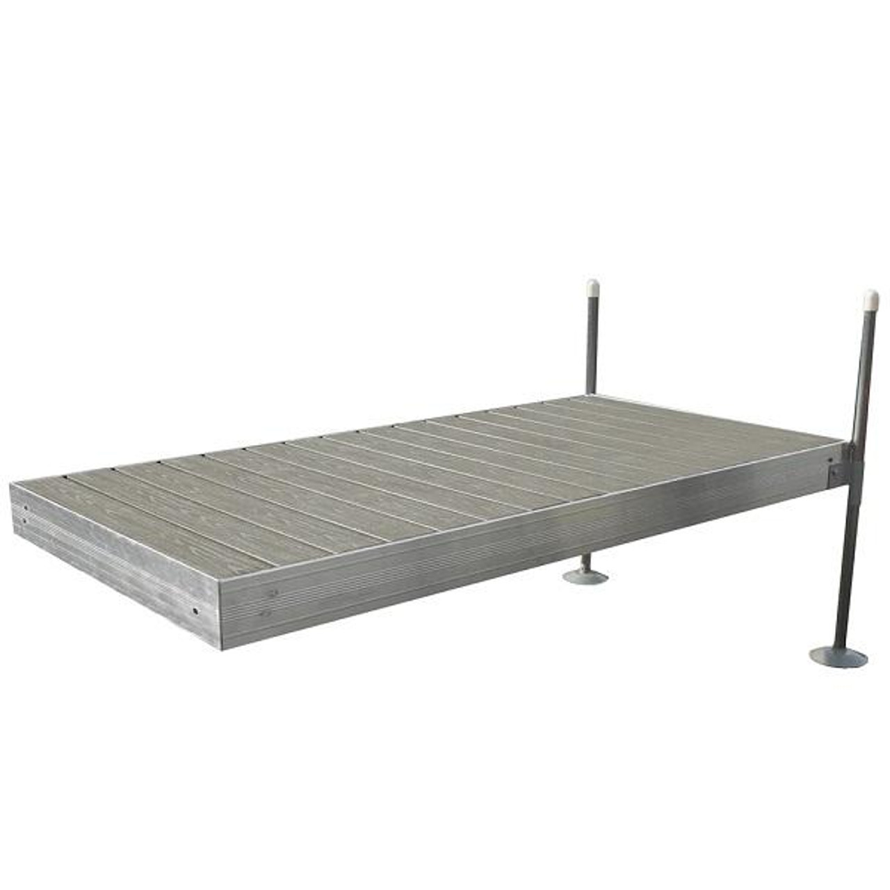 Tommy Docks 8' Straight Dock w/Ridgeway Grey Composite Decking