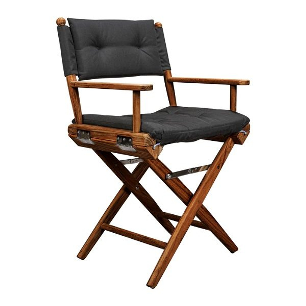 Whitecap Teak Director s Chair w Black Seat Covers