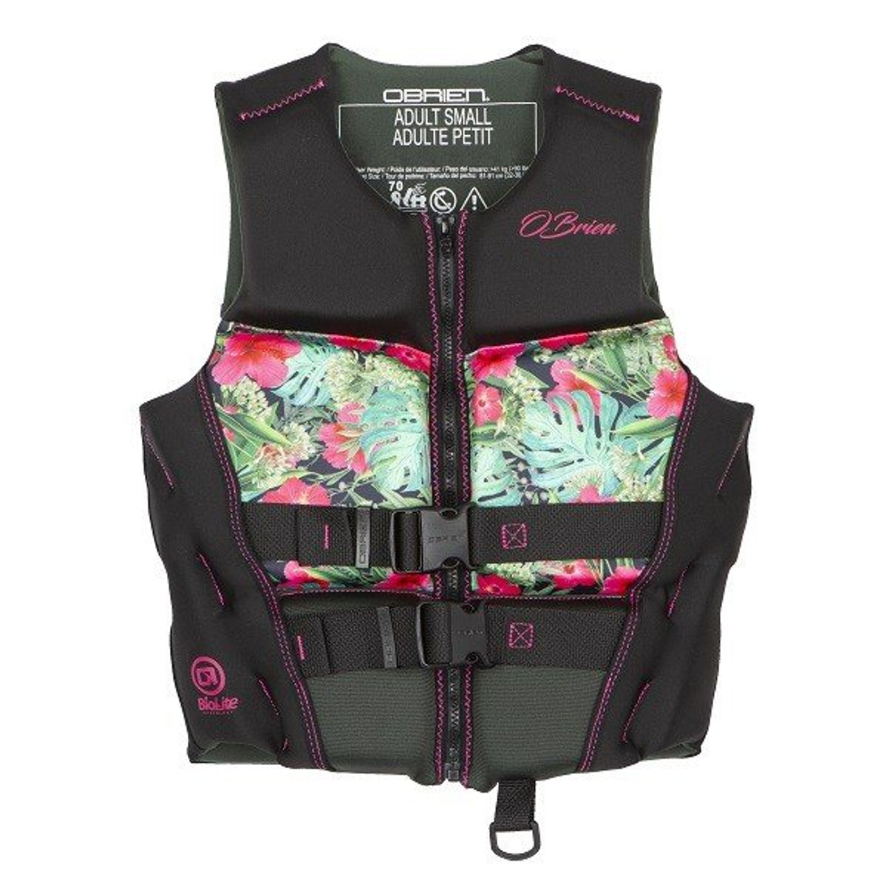 O'Brien Women's Neo Flex V-Back Life Jacket -Pink/Floral