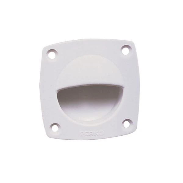 Perko 1016DP0WHT white polymer flush pull with square faceplate