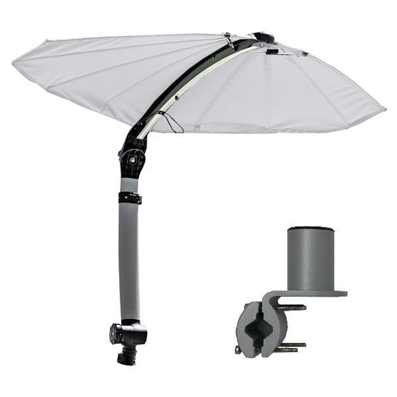 TACO Marine White ShadeFin Mini Round Rail Mount Kit