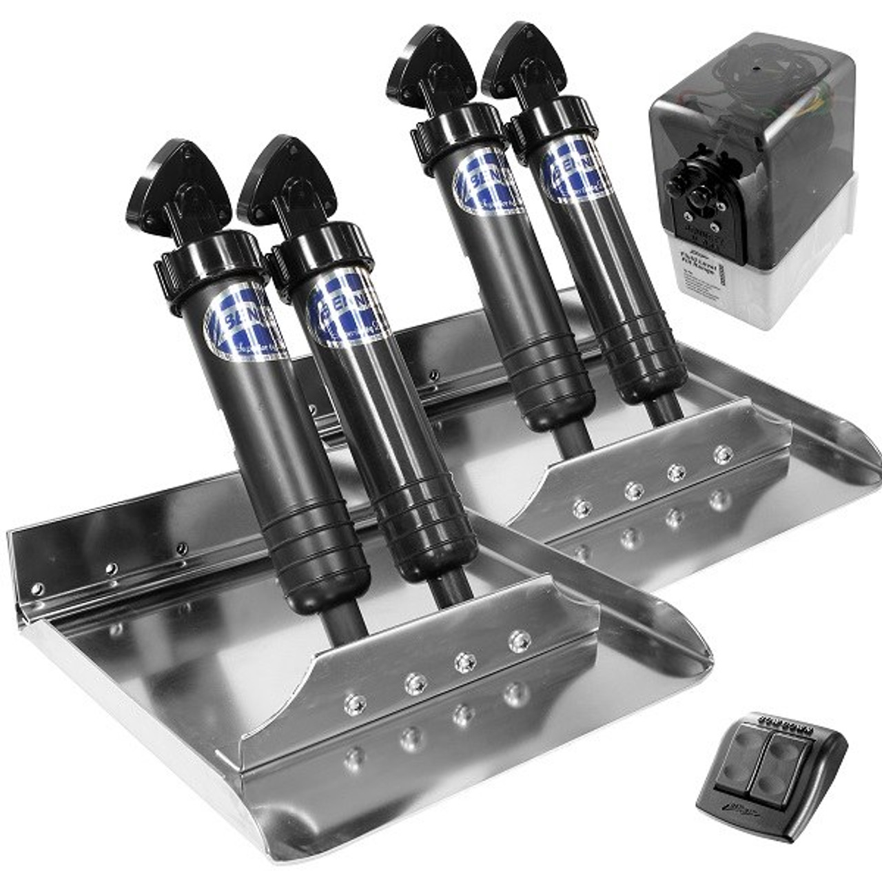 Bennett ST12 Sport 12" x 12" Hydraulic Trim Tab Kit w/Euro Rocker Trim Tab Switch
