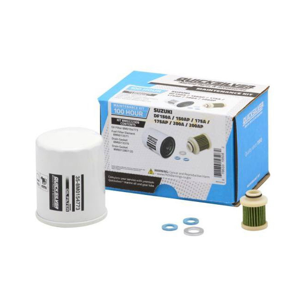 Quicksilver 8M0222309 Suzuki DF150A/15AP/175A/175AP/200A/200AP 100 Hour Maintenance Kit Thumbnail Image