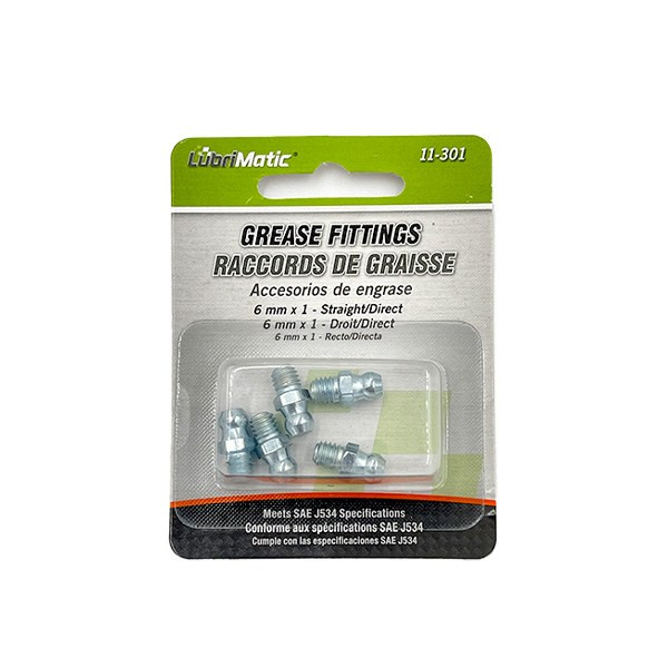 Lubrimatic Straight Grease Fitting 6mm Pack