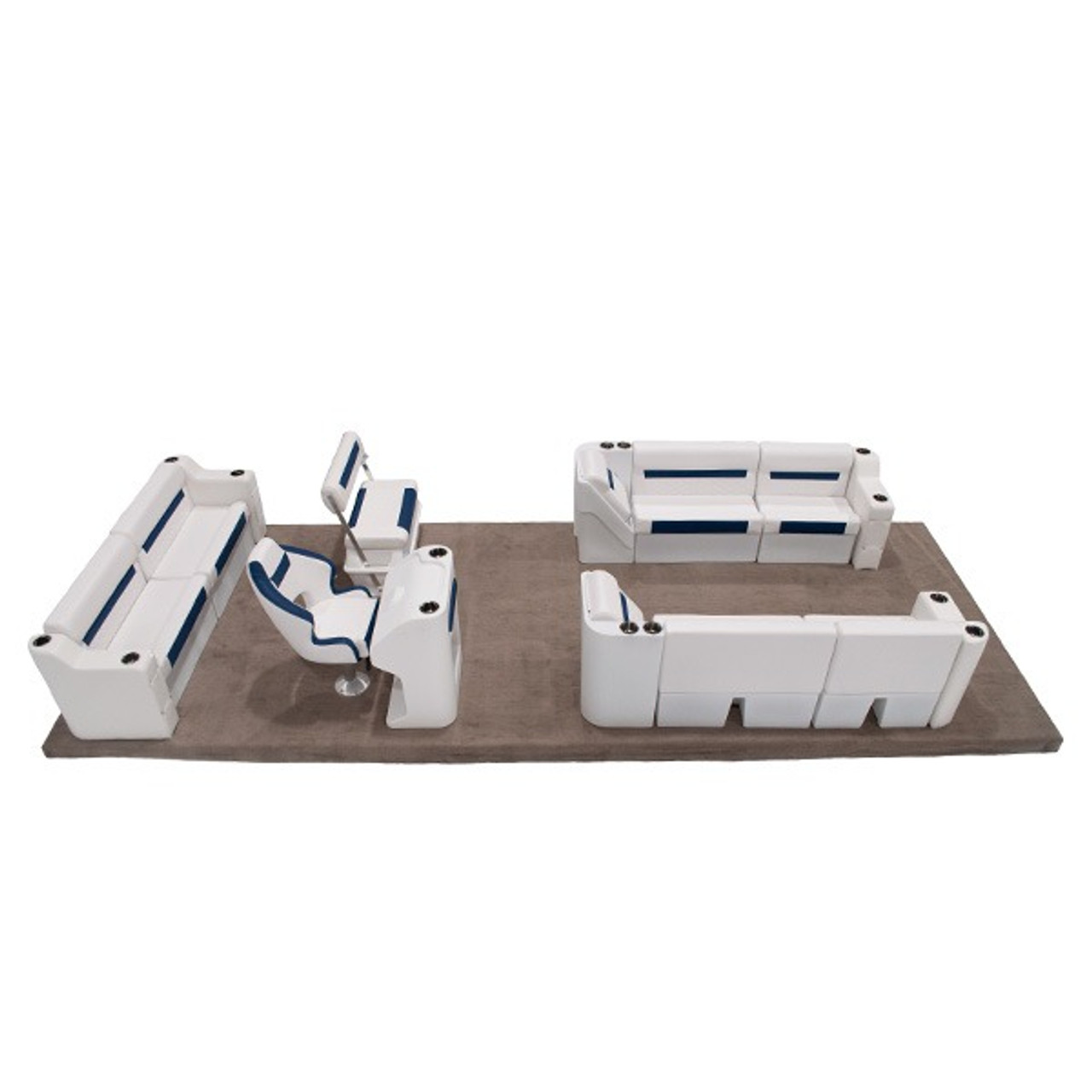 Wise DLX Full Lounge with Swingback Cooler Pontoon Furniture Set Image