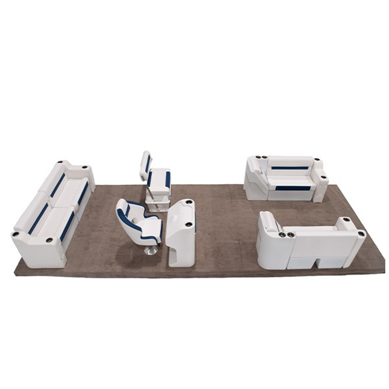 Wise DLX Lounge with Rear Bench & Swingback Pontoon Furniture Set Image