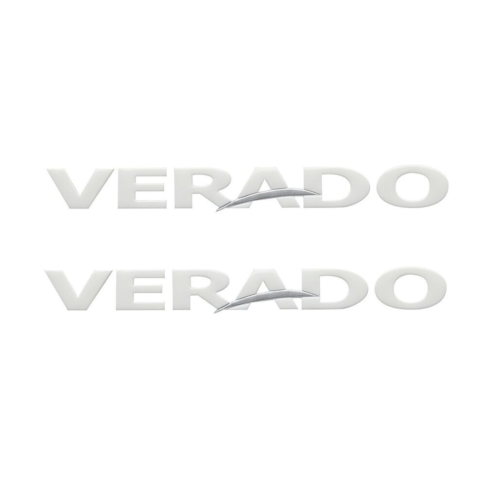 Mercury 8M0142203 white verado decals set of 2 for V8 verado outboards