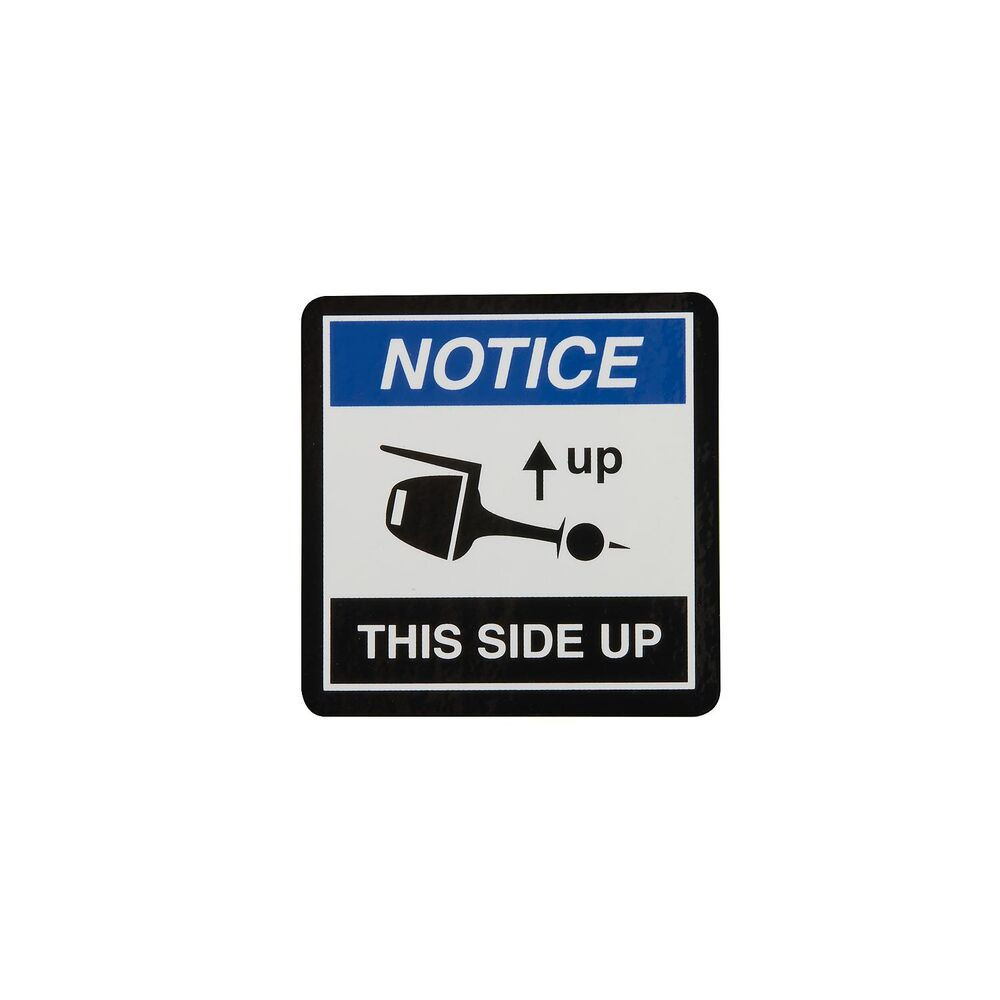 Mercury 8M0163794 notice decal for Mercury 26hp carbureted outboards warning label image