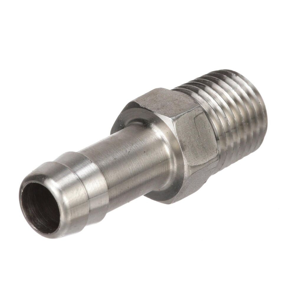 Quicksilver 8M0058419 stainless steel fuel tank fitting 1/4 NPT with 5/16 barb marine fuel connector