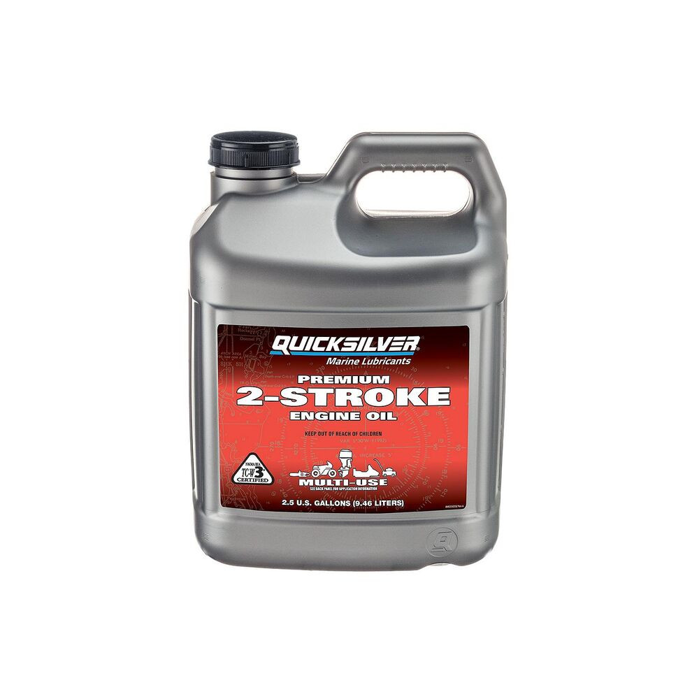 Quicksilver Premium 2-Stroke Engine Oil for Outboards PWC Snowmobiles and Motorcycles 2.5 Gallon