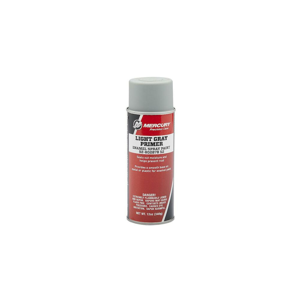 Mercury 80287852 light gray primer enamel spray paint 12oz marine surface prep coating image