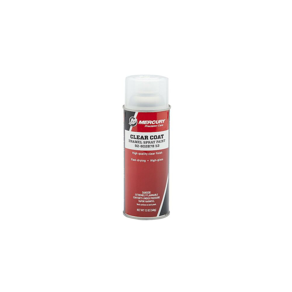 Mercury 80287853 clear coat enamel spray paint 12oz protective marine topcoat image