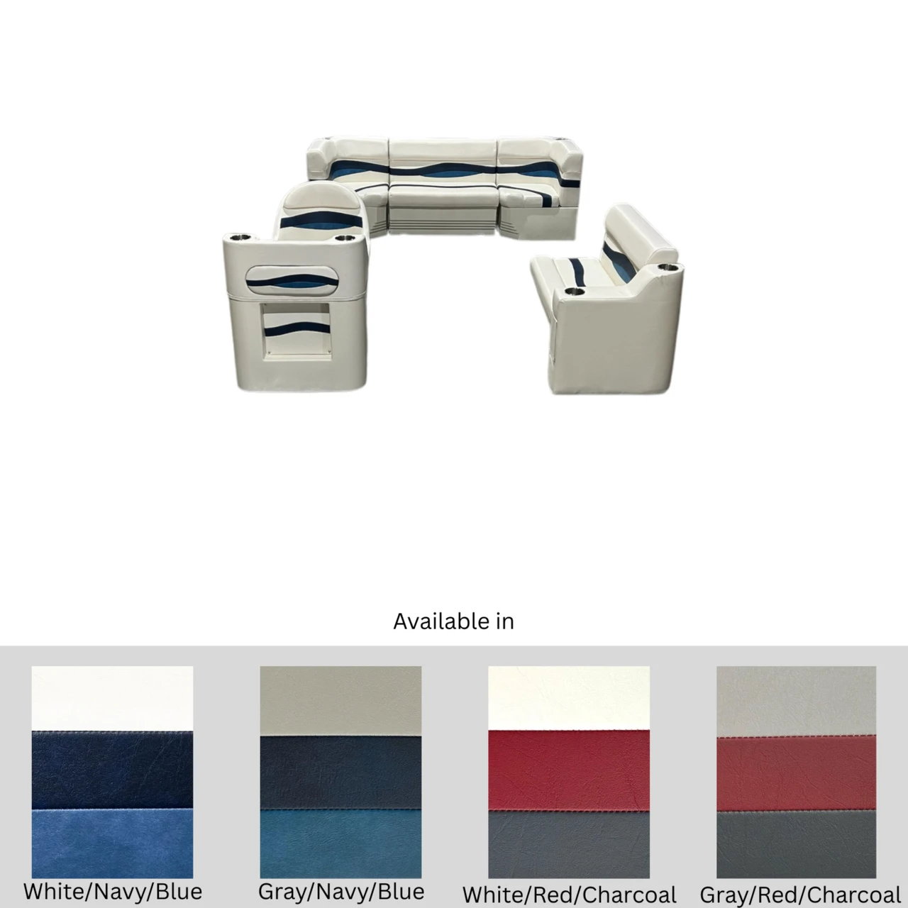 Horizon Elite Rear 37" Bench Seat Pontoon Furniture Set Image