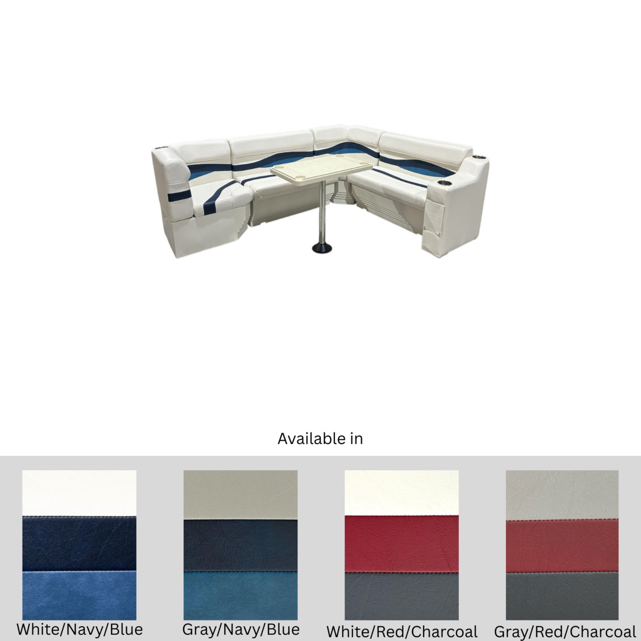 Horizon Elite L Shaped Pontoon Furniture Set with Table Image