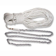 6kg Grapnel style boat anchor Kit  5m of 8mm chain 200ft 10mm rope White 