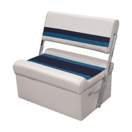 Wise Deluxe Pontoon Flip Flop Seat - White/Navy/Blue