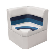 Wise Deluxe Pontoon Corner Seat - White/Navy/Blue