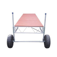 Patriot Docks Straight Roll-In Boat Dock w/ Brown Aluminum Decking