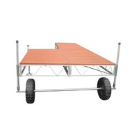 Patriot Docks Patio Roll-In Boat Dock w/ Brown Aluminum Decking