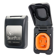 SmartPlug 50 Amp Non Metallic Black Inlet - Boat RV Side