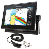 Simrad GO9 XSE Chartplotter\/Fishfinder w\/MED\/HI Downscan Transom Mount Transducer  C-MAP Discover Chart