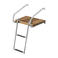 Whitecap I/O Teak Swim Platform w/2 Step Telescoping Ladder