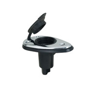 Perko 1048P00DP chrome-plated brass and black two-pin navigation light base