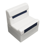 Wise Deluxe DLX95 28" Pontoon Boat Bench Seat with White and Mariner Blue Vinyl Wise Deluxe DLX95 28" Pontoon Boat Bench Seat with White and Mariner Blue Vinyl