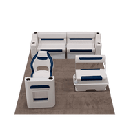 Wise DLX Rear Couch, Console & Swingback Pontoon Furniture Set Image Wise DLX Rear Couch, Console & Swingback Pontoon Furniture Set Image