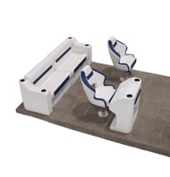 Wise DLX Rear Bench & Dual Bucket Pontoon Furniture Set Image