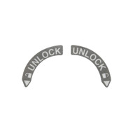 Mercury 8M0179266 hood unlock decal for Mercury V12 outboards