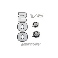 mercury 8M0214848 rear cowling decal set for 3.4l v6 200hp seapro outboards