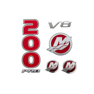 mercury 8M0214859 decal set for 4.6l v8 200hp pro xs outboards