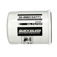 Quicksilver 8M0154771 20 micron oil filter for various marine engines clean oil flow image
