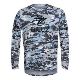 Gillz Contender TEK Long Sleeve Shirt - Powder Blue - Front of shirt