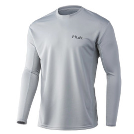 Huk Icon X Long Sleeve Shirt - Overcast Gray - Front