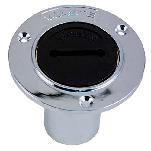 Perko Chrome "Waste" Marine Deck Plate, Plastic Cap