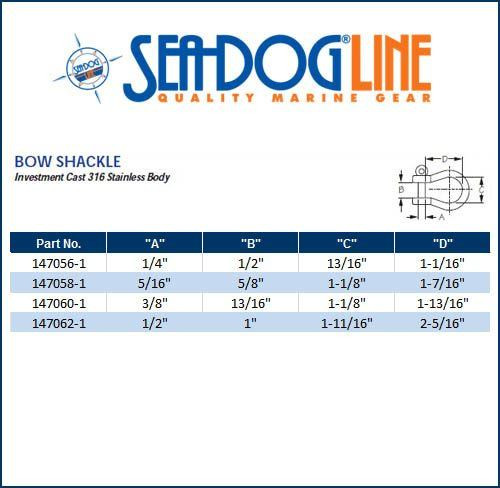 Shackle Size Chart