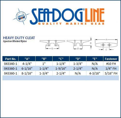 Boat Cleat Size Chart