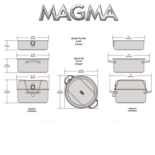 Magma 10 Piece Stainless Steel Cookware Set pots and Pans